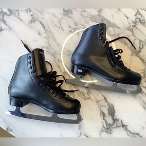 Black Riedell Emerald Ice Skates with Luna Blades Men’s 10.5